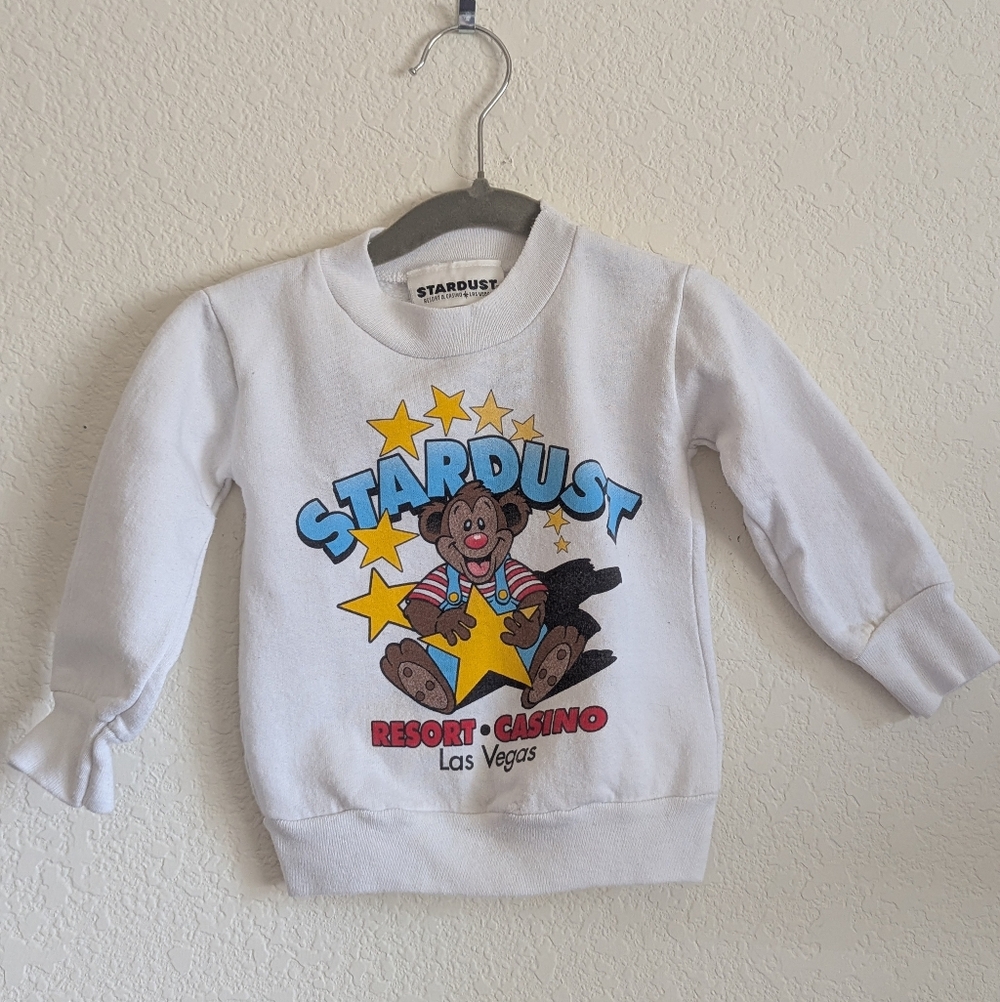 Vintage Stardust Casino Teddy Bear Crewneck Sweatshirt